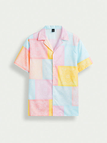 Men's Printed Woven Casual Short Sleeve Shirt