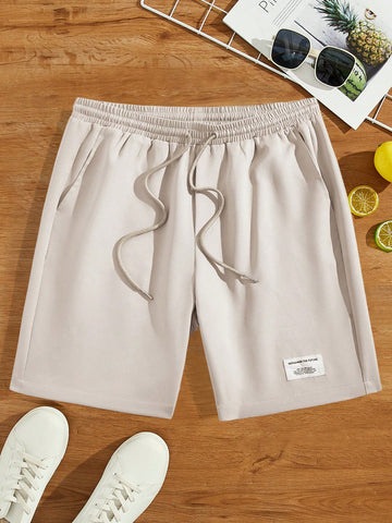 Men Drawstring Waist Casual Shorts With Plaid Pattern Detailing For Summer