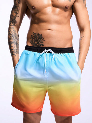Men's Casual Simple Drawstring Beach Shorts