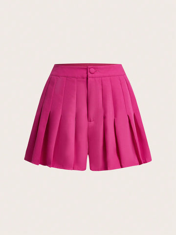 Women Cropped Pleated Skorts For Vacation