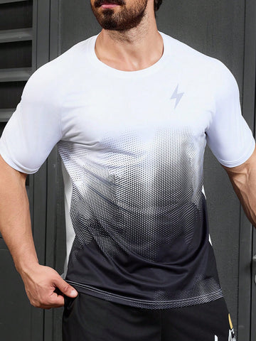 Men's Fashionable Loose Fit Ombre Short Sleeve T-Shirt