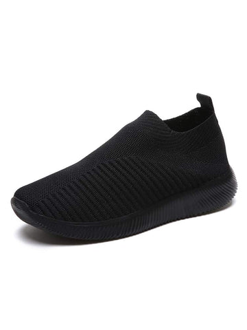 Women's Slip On Knit Trainers, Soft & Comfortable Sneakers