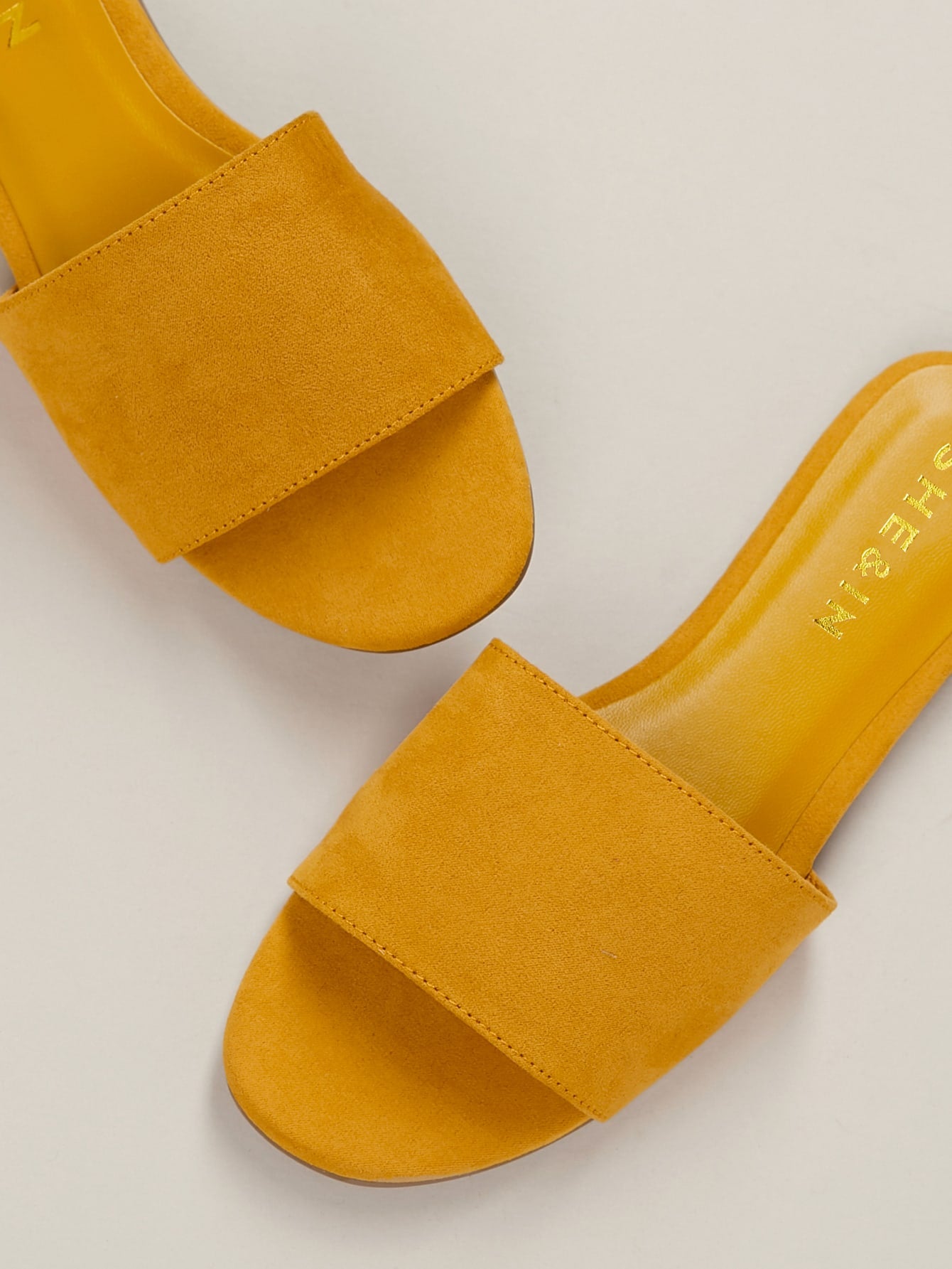 Open Toe Wide Band Slide On Mule Sandals