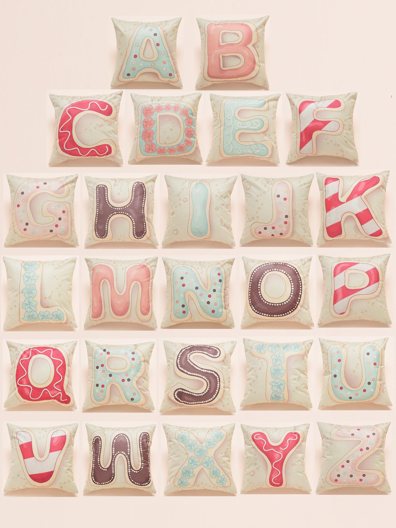 1pc Alphabet Print Cushion Cover Without Filler