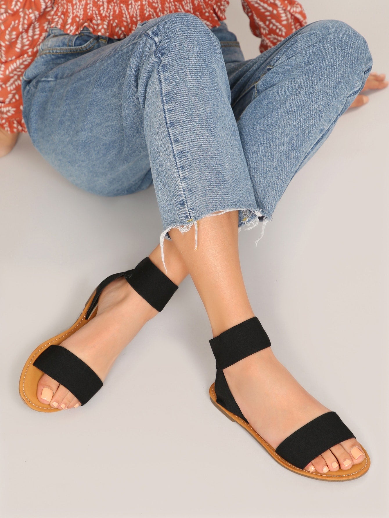 Stretchy Open Toe Ankle Strap Gladiator Sandals