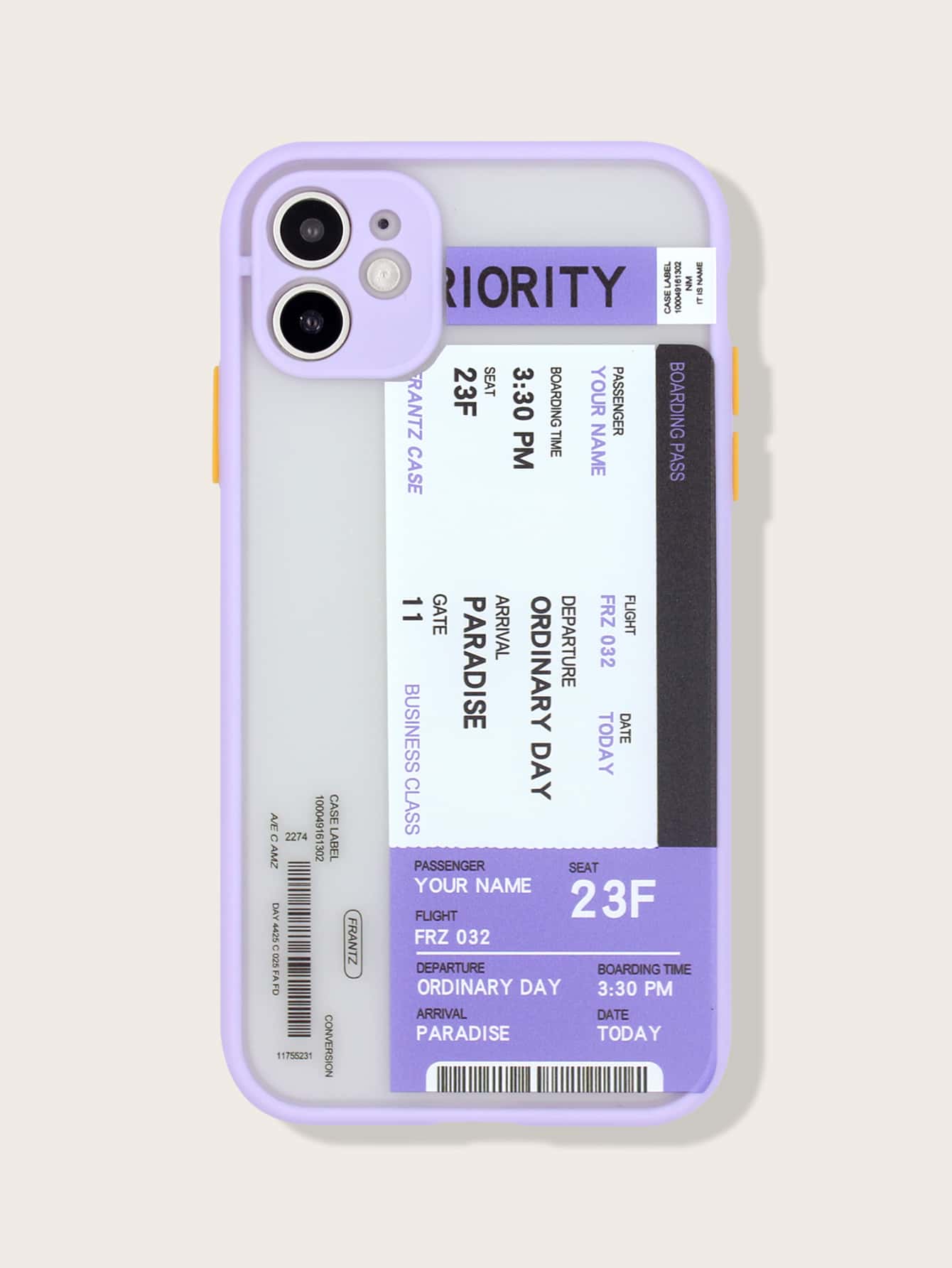 Boarding Pass Contrast Frame iPhone Case