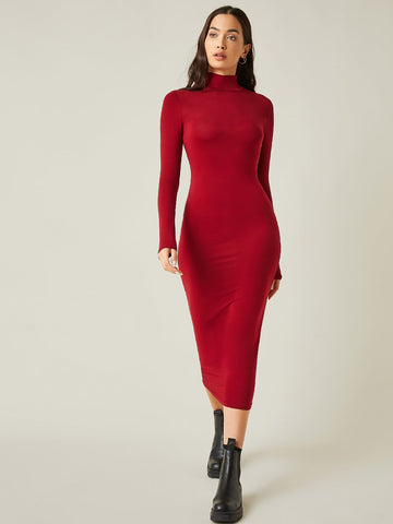 High Neck Form Fitted Dress