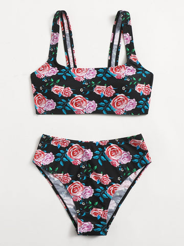 Floral Print Bikini Swimsuit