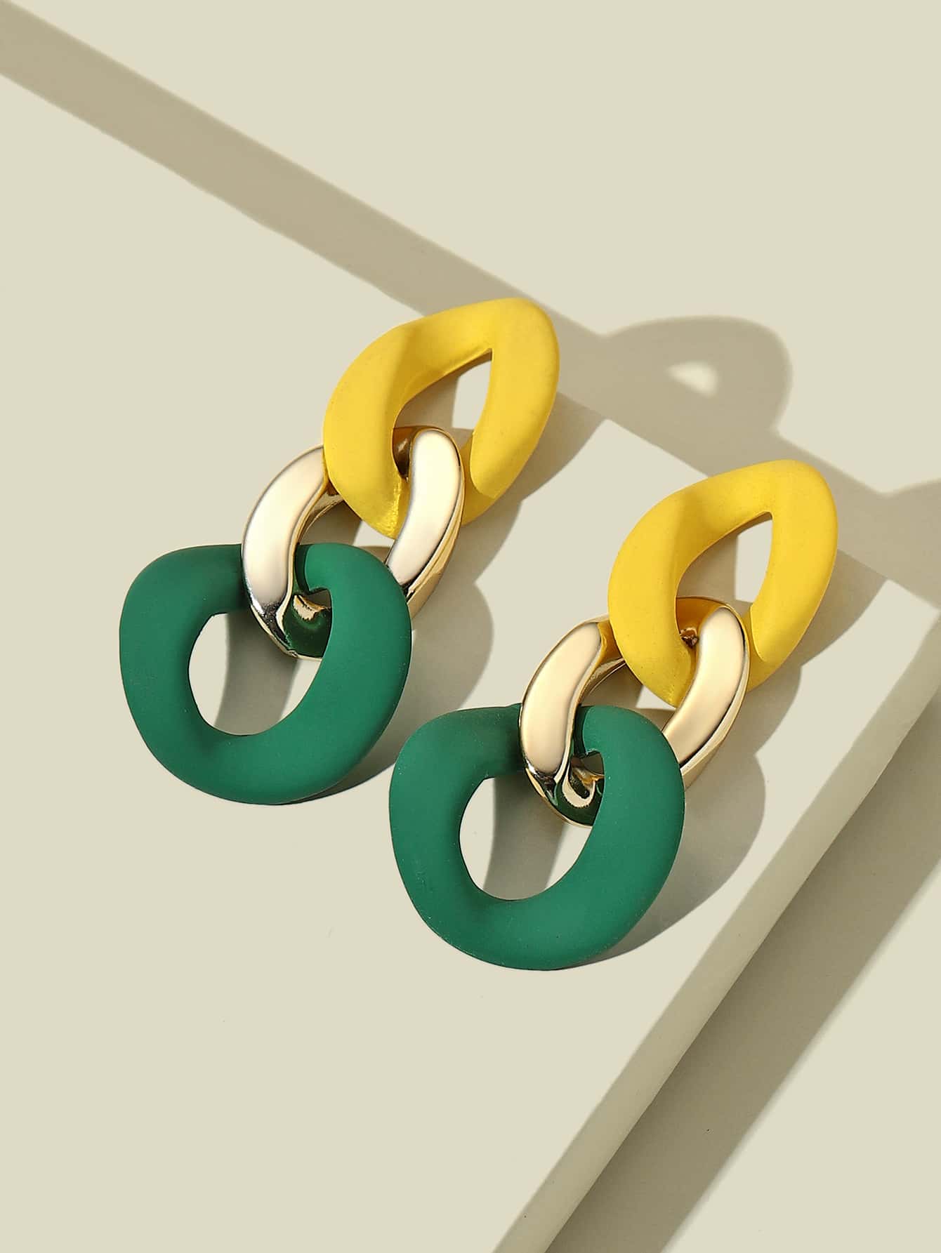 Colorblock Chain Link Earrings