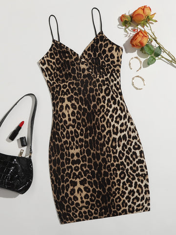 Plus Leopard Print Bodycon Dress