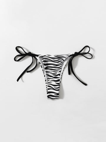 Zebra Striped Bikini Thong