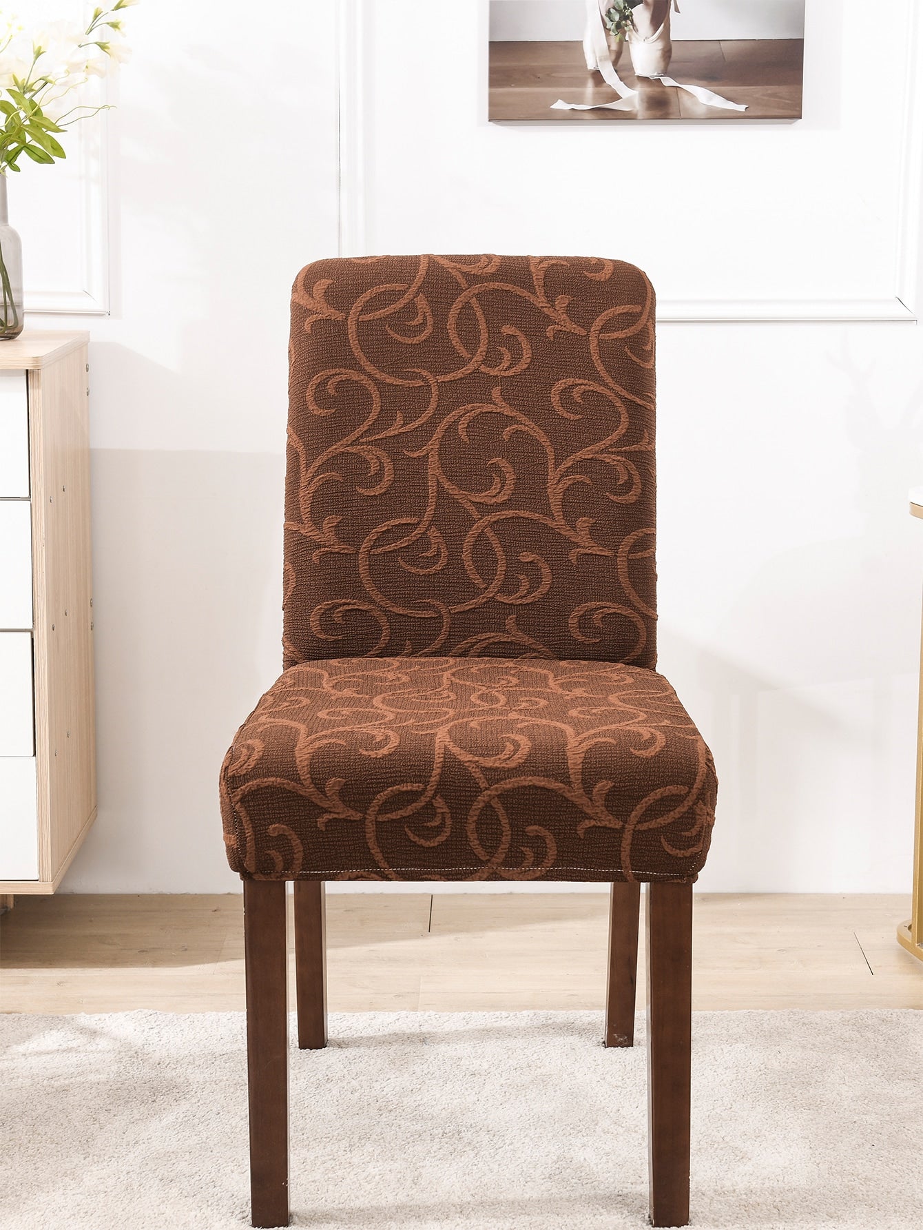 Jacquard Pattern Stretchy Chair Cover