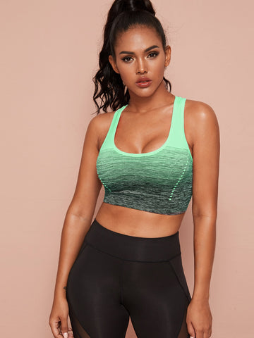 Medium Support Two Tone Racer Back Sports Bra
