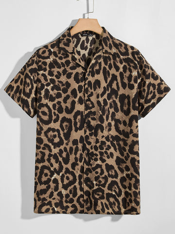 Men Leopard Print Shirt