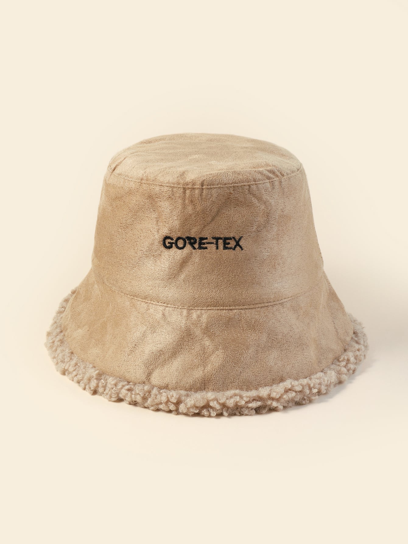 Letter Embroidered Warm Bucket Hat