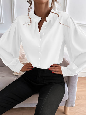 Bishop Sleeve Button Up Blouse