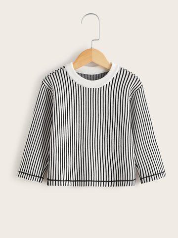 Toddler Boys Vertical Stripe Pattern Sweater
