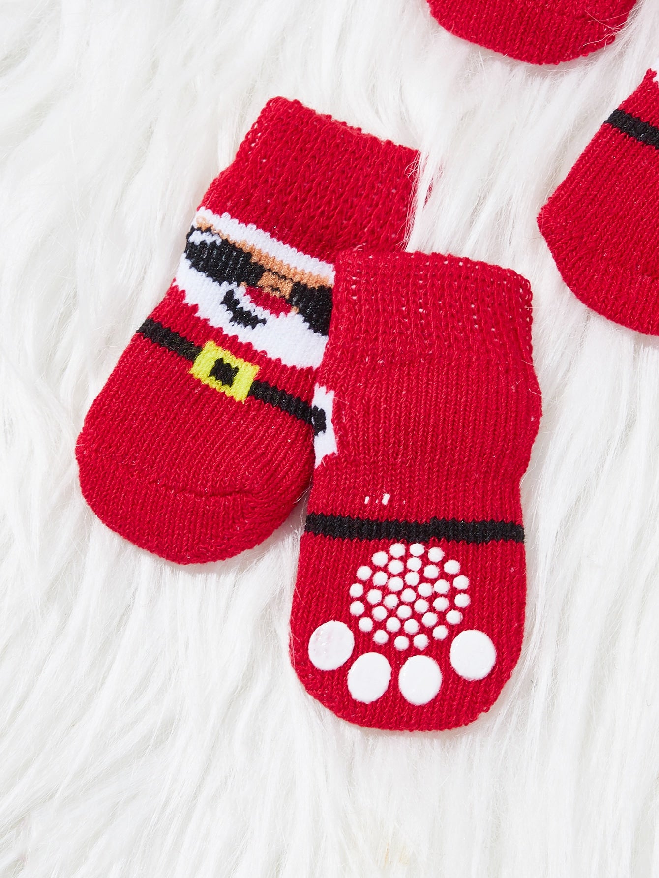 4pcs Christmas Pattern Pet Socks