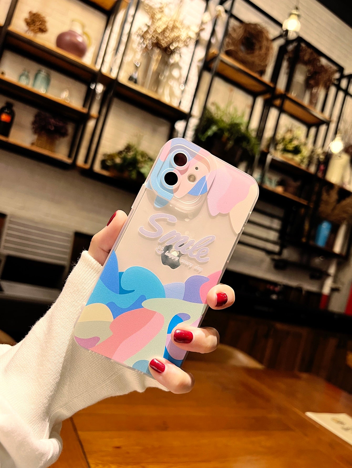 Letter Graphic Clear Phone Case