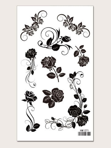 Tattoo Sticker,1 Sheet Rose Pattern Temporary Tattoos For Women,Tattoo Stickers Adults,Realistic Flower,For Women and Girls Black Friday