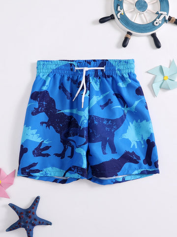 Young Boy Dinosaur Print Swim Shorts
