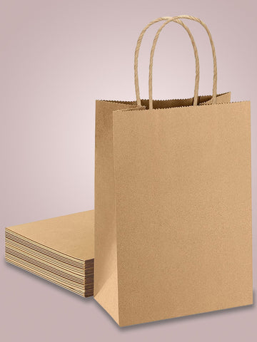 5pcs Log Color Gift Bag, Birthday Gift Storage Bag, Shopping Packaging Bag, Party Decoration
