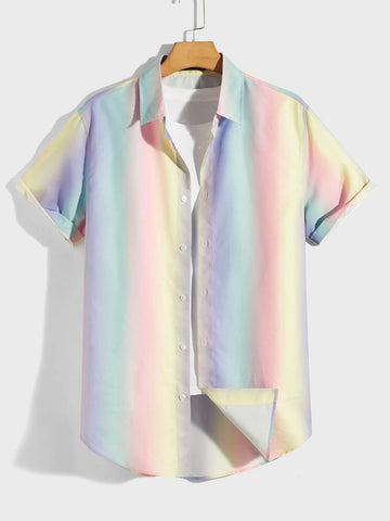 Men Ombre Shirt Without Tee