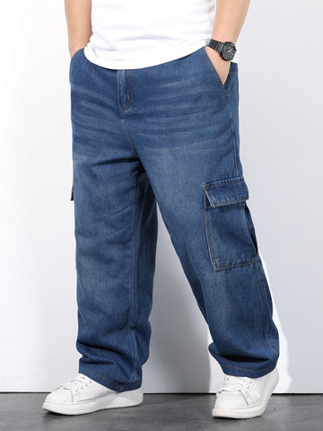 Men Plus Flap Pocket Cargo Jeans