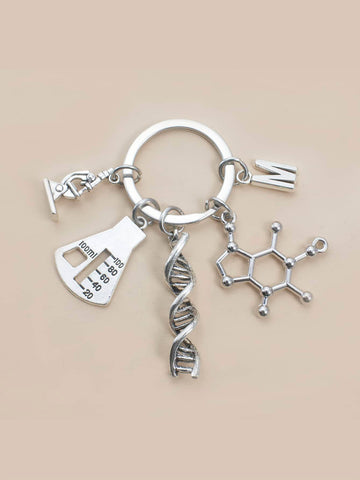 1pc Men's Creative Biology Cell Microscope Keychain. Great Gift For Science Students, Friends Or Boyfriend