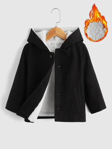 Toddler Boys Thermal Lined Hooded Overcoat