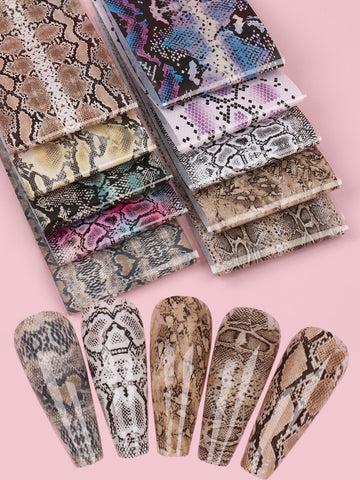 10pcs Leopard Pattern Transfer Foil Paper (Without Adhesive), For Nail Art Decoration