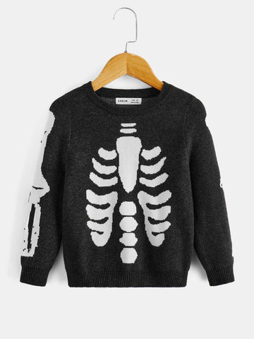 Toddler Boys Skeleton Pattern Costume Sweater