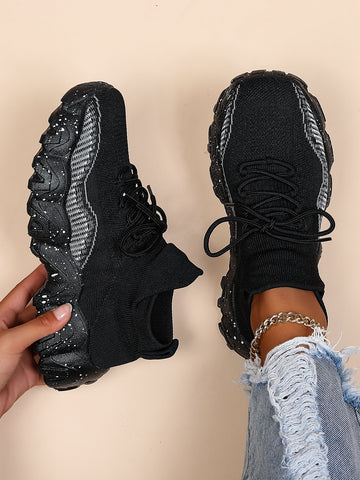 Women's  Breathable Lace-up Front Chunky Sneakers