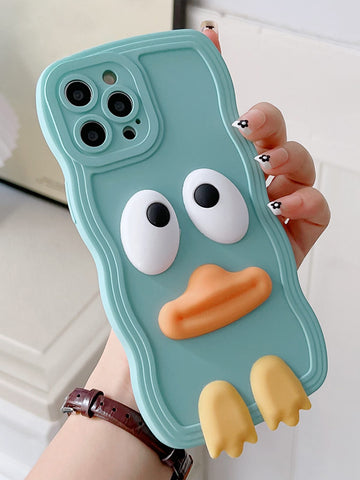 3D Cartoon Duck Decor Phone Case