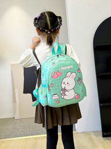 Girls Rabbit Pattern Functional Backpack