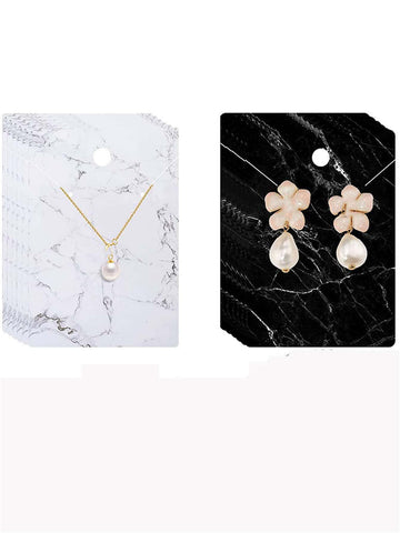 30pcs Marble Pattern Random Color Jewelry Display Card