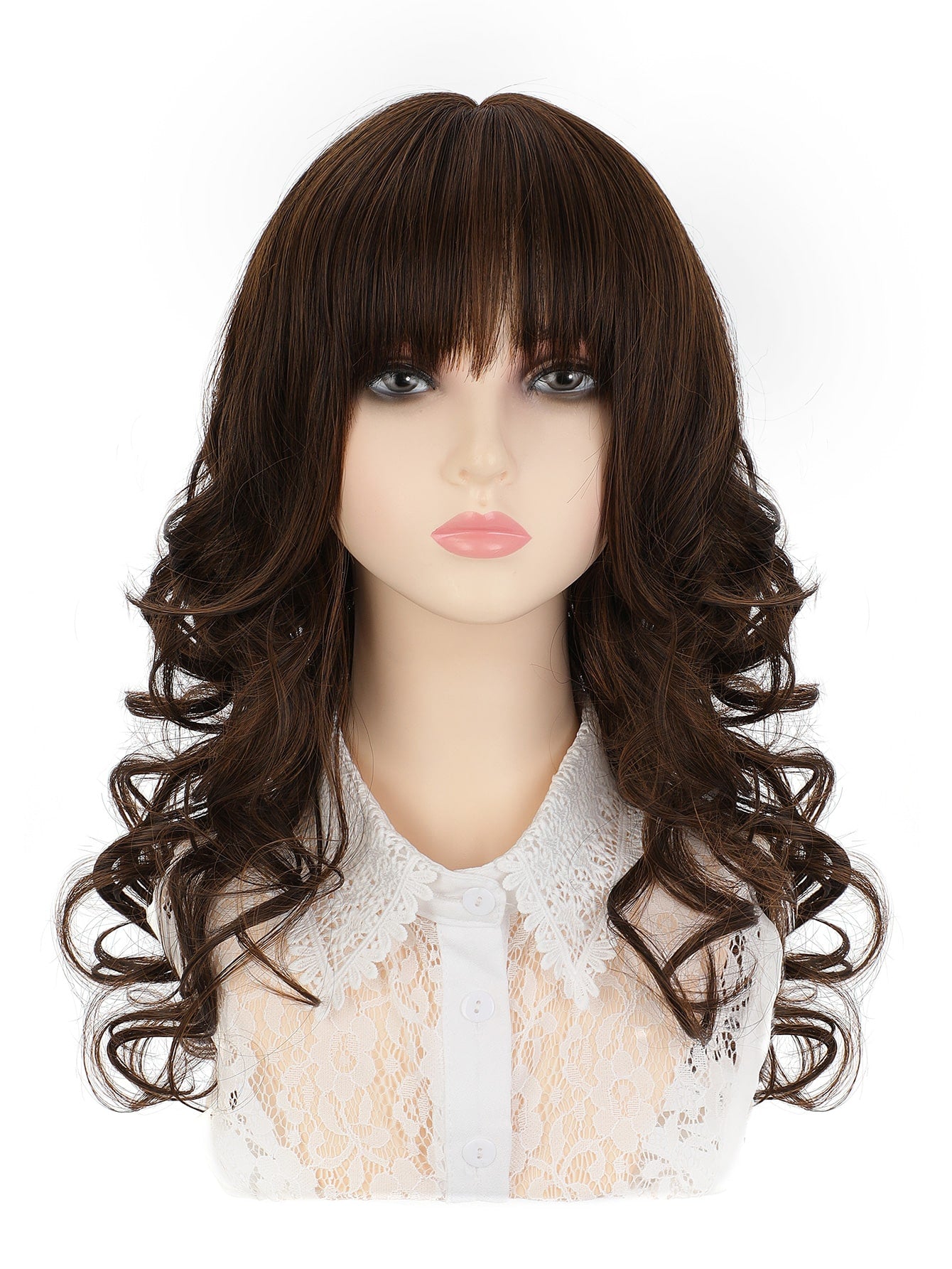 Medium Body Wave Synthetic Wig With Bangs