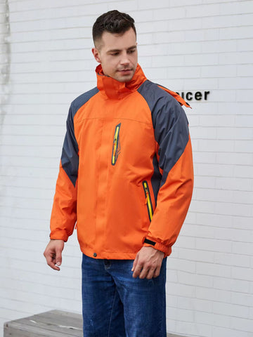 Men Zip Up Colorblock Sports Jacket