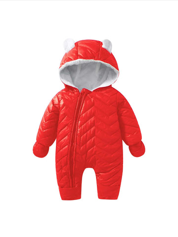 Baby Boy Winter Padded Jumpsuit, Windproof, Thick Warm, Newborn Outwear Crawling Suit For Boys And Girls