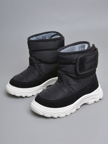 Boys Hook-and-loop Fastener Teddy Lined Snow Boots