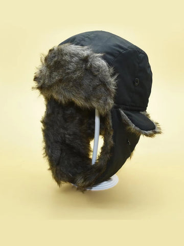 1pc Men's Winter Hat With Earflaps And Lining For Outdoor Activities