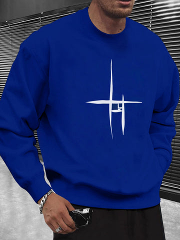 Loose-Fit Men's Graphic Print Sweatshirt