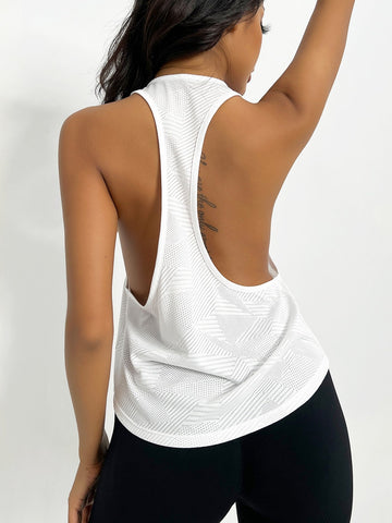 Solid Racer Back Sports Tank Top
