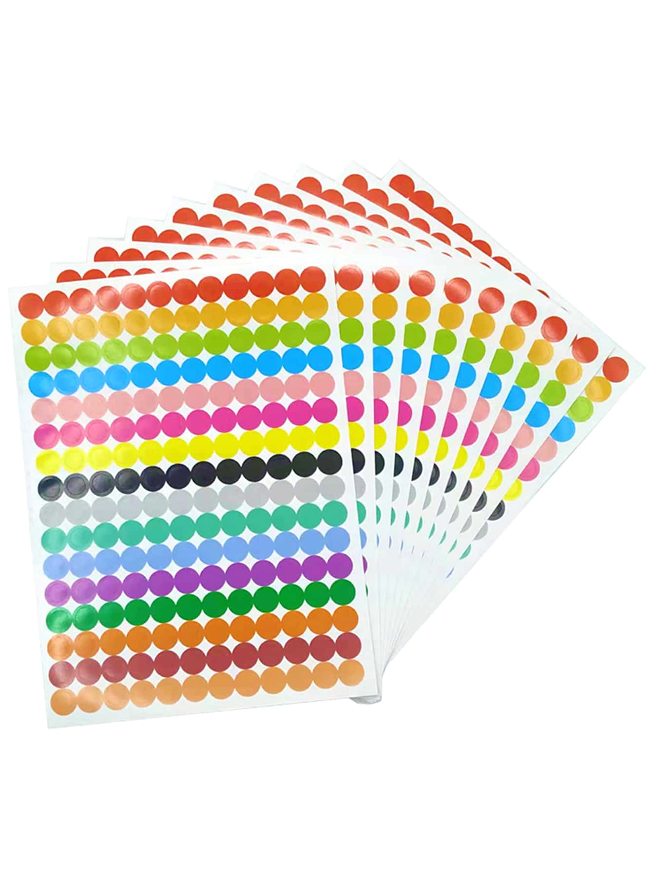 10 sheets Round Spot Circles Sticker Paper Labels Coloured Dot Stickers Adhesive Package Label Party Decoration