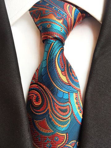 1pc Men Scroll Pattern Tie Formal Business Wedding Necktie For Decoration Work
