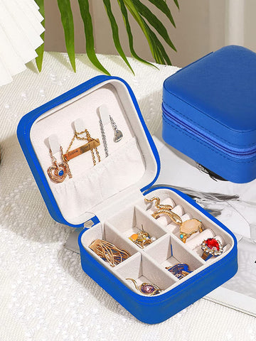 1pc Portable Travel Earrings Storage Box, Mini Ring Storage Case, Necklace Storage Box