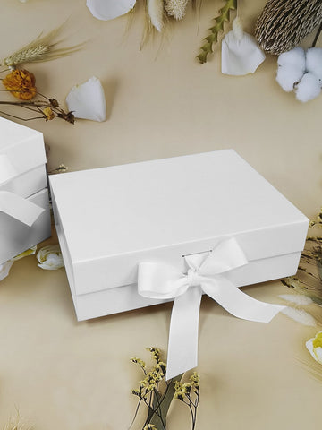 1pc Paper Gift Box, Minimalist Bow Decor Gift Wrapping Box For Party