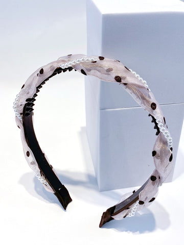 Polka Dot Pattern Braided Detail Headband