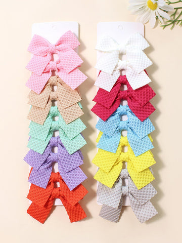20pcs Toddler Girls Bow Decor Hair Clip, For Daily Life