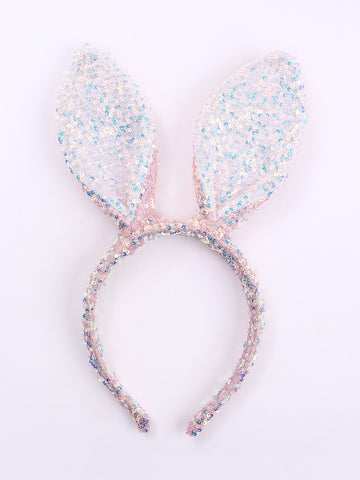 1pc Women Sequin & Rabbit Ear Decor Cute Costume Headband For Costume Party